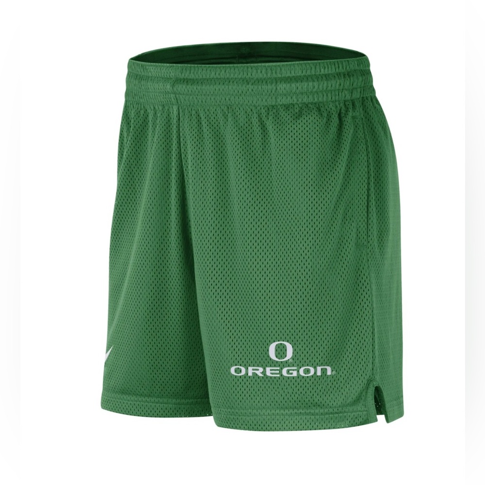 Men’s Nike College Dri-FIT Shorts Oregon Knit Mesh In Apple Green/White Size XXL